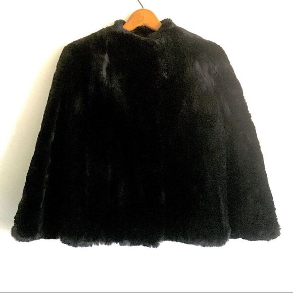 Vintage Mink Real Fur Jacket Bell Sleeves Black S - Picture 2 of 8
